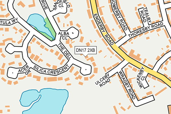 DN17 2XB map - OS OpenMap – Local (Ordnance Survey)
