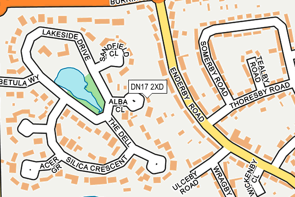 DN17 2XD map - OS OpenMap – Local (Ordnance Survey)