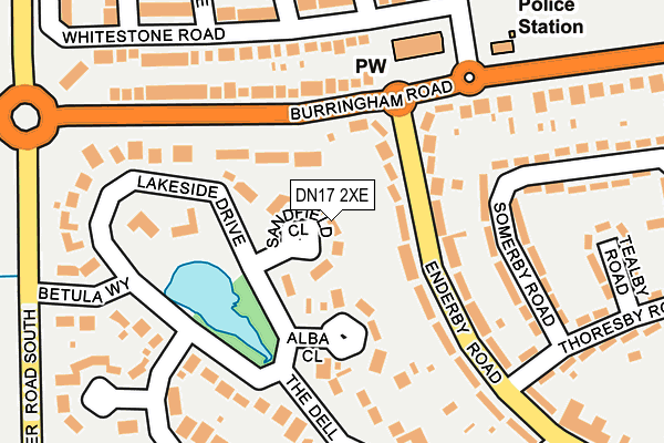 DN17 2XE map - OS OpenMap – Local (Ordnance Survey)