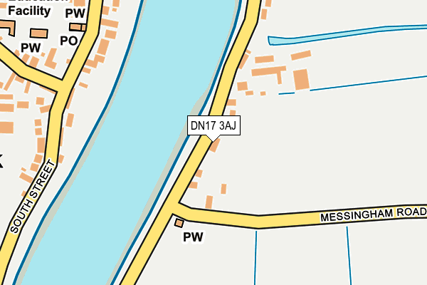 DN17 3AJ map - OS OpenMap – Local (Ordnance Survey)