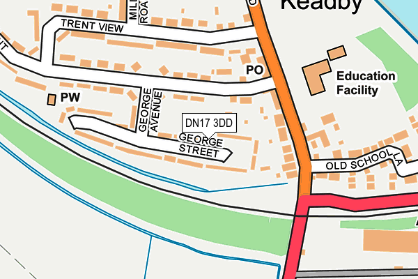 DN17 3DD map - OS OpenMap – Local (Ordnance Survey)