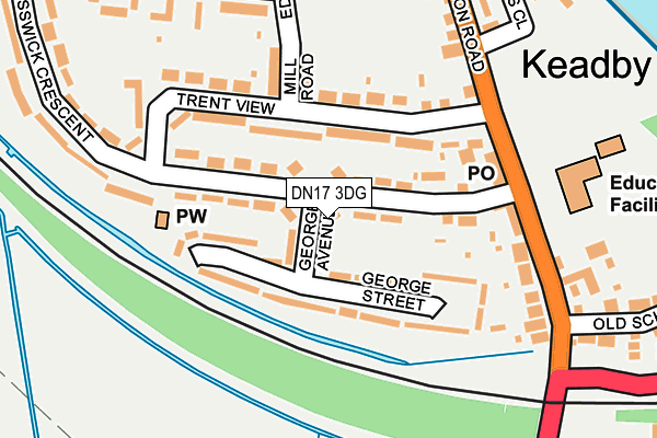 DN17 3DG map - OS OpenMap – Local (Ordnance Survey)
