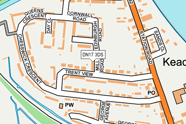 DN17 3DS map - OS OpenMap – Local (Ordnance Survey)
