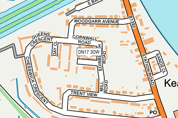 DN17 3DW map - OS OpenMap – Local (Ordnance Survey)