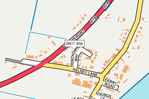 DN17 3HA map - OS OpenMap – Local (Ordnance Survey)