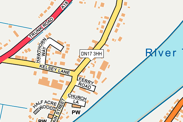 DN17 3HH map - OS OpenMap – Local (Ordnance Survey)