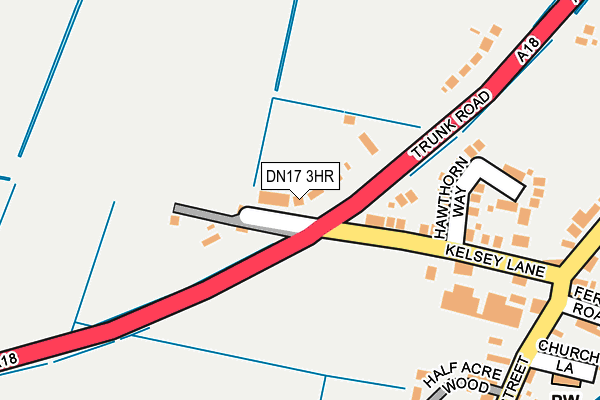 DN17 3HR map - OS OpenMap – Local (Ordnance Survey)