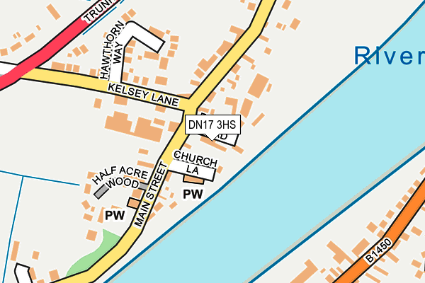 DN17 3HS map - OS OpenMap – Local (Ordnance Survey)