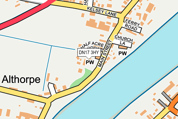 DN17 3HY map - OS OpenMap – Local (Ordnance Survey)