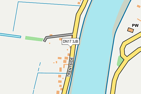 DN17 3JB map - OS OpenMap – Local (Ordnance Survey)