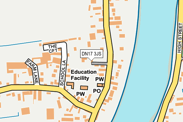 DN17 3JS map - OS OpenMap – Local (Ordnance Survey)