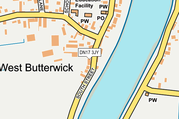 DN17 3JY map - OS OpenMap – Local (Ordnance Survey)