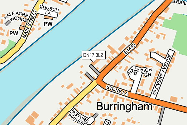DN17 3LZ map - OS OpenMap – Local (Ordnance Survey)