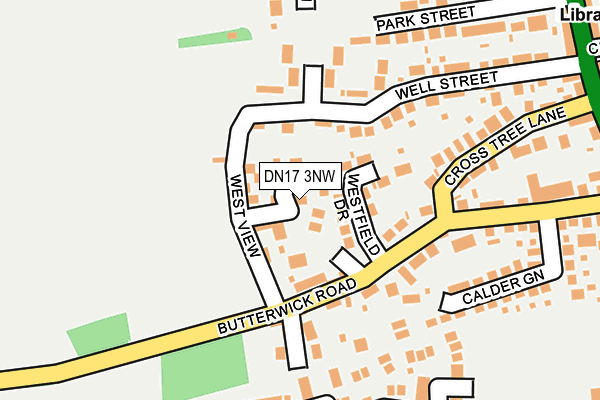 DN17 3NW map - OS OpenMap – Local (Ordnance Survey)