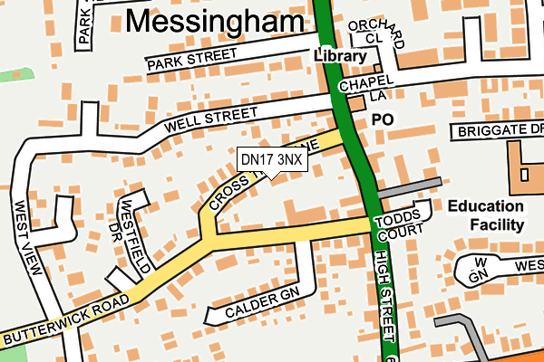 DN17 3NX map - OS OpenMap – Local (Ordnance Survey)