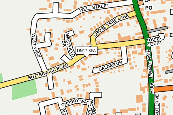 DN17 3PA map - OS OpenMap – Local (Ordnance Survey)