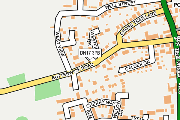 DN17 3PB map - OS OpenMap – Local (Ordnance Survey)