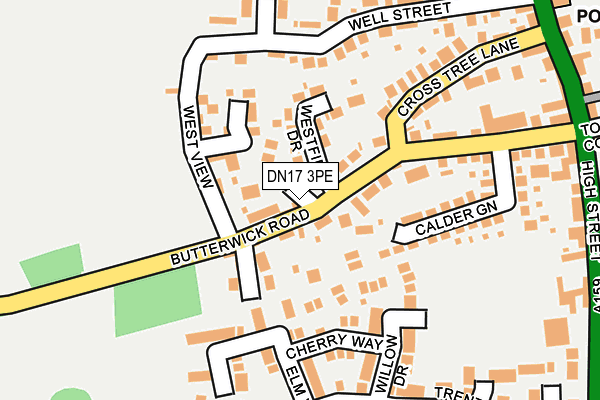 DN17 3PE map - OS OpenMap – Local (Ordnance Survey)