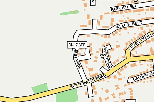 DN17 3PF map - OS OpenMap – Local (Ordnance Survey)