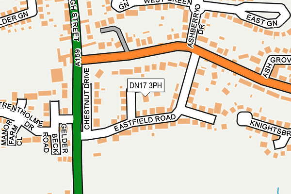 DN17 3PH map - OS OpenMap – Local (Ordnance Survey)