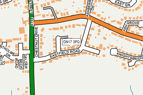 DN17 3PQ map - OS OpenMap – Local (Ordnance Survey)