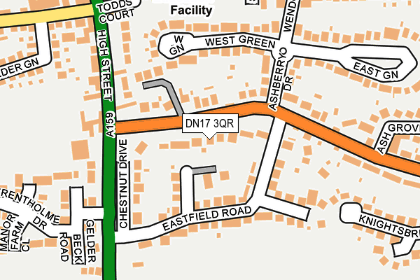 DN17 3QR map - OS OpenMap – Local (Ordnance Survey)