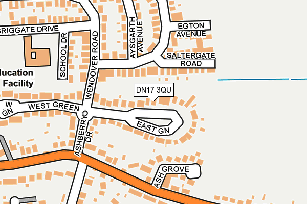 DN17 3QU map - OS OpenMap – Local (Ordnance Survey)