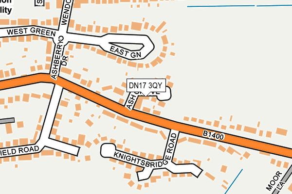 DN17 3QY map - OS OpenMap – Local (Ordnance Survey)