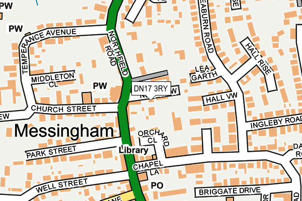 DN17 3RY map - OS OpenMap – Local (Ordnance Survey)