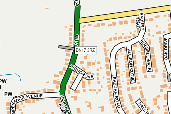 DN17 3RZ map - OS OpenMap – Local (Ordnance Survey)
