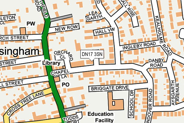 DN17 3SN map - OS OpenMap – Local (Ordnance Survey)