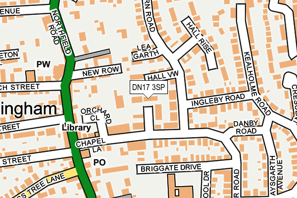 DN17 3SP map - OS OpenMap – Local (Ordnance Survey)