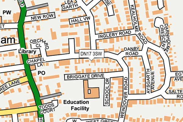 DN17 3SW map - OS OpenMap – Local (Ordnance Survey)
