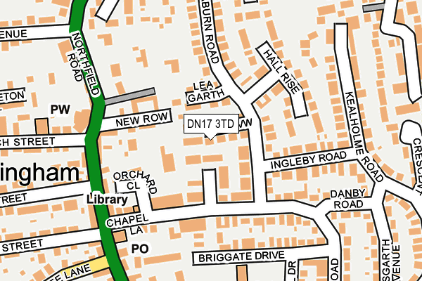 DN17 3TD map - OS OpenMap – Local (Ordnance Survey)