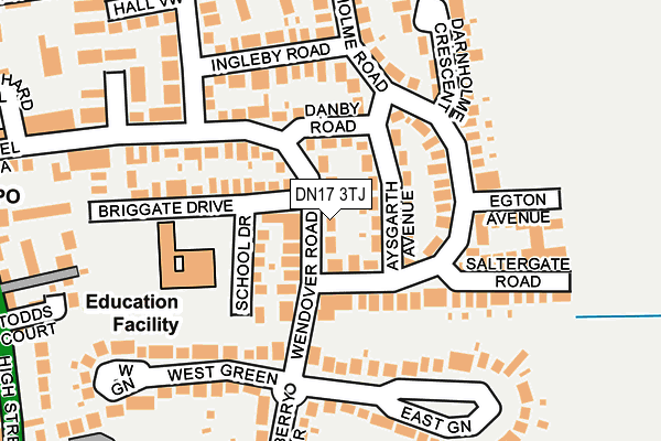 DN17 3TJ map - OS OpenMap – Local (Ordnance Survey)