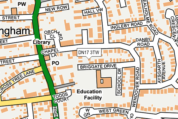 DN17 3TW map - OS OpenMap – Local (Ordnance Survey)