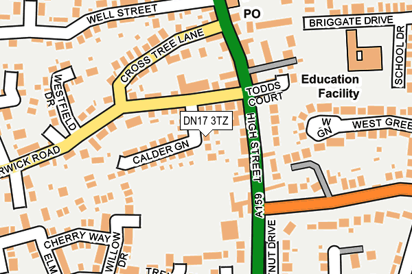 DN17 3TZ map - OS OpenMap – Local (Ordnance Survey)
