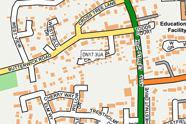 DN17 3UA map - OS OpenMap – Local (Ordnance Survey)