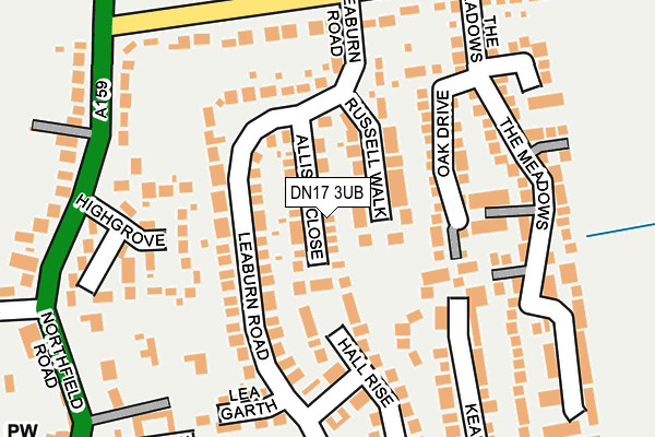 DN17 3UB map - OS OpenMap – Local (Ordnance Survey)