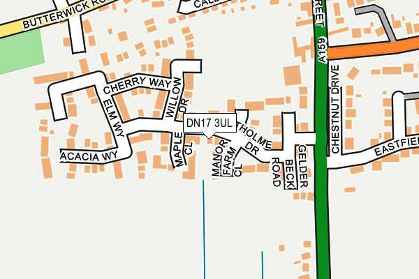 DN17 3UL map - OS OpenMap – Local (Ordnance Survey)