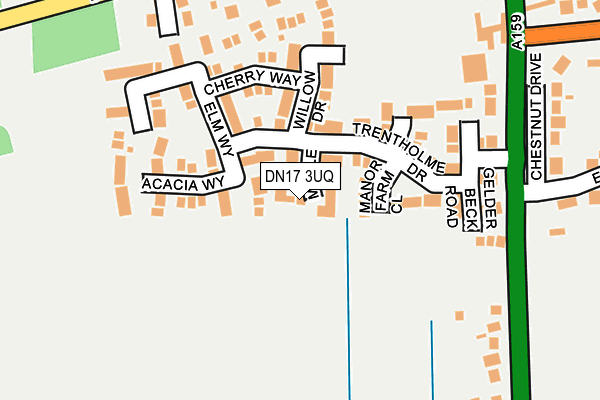 DN17 3UQ map - OS OpenMap – Local (Ordnance Survey)