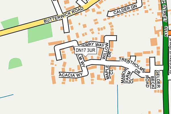 DN17 3UR map - OS OpenMap – Local (Ordnance Survey)