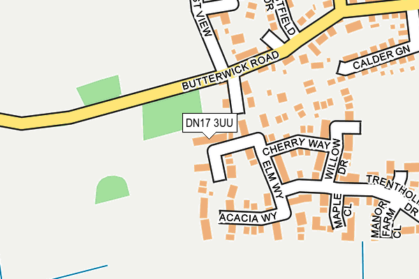DN17 3UU map - OS OpenMap – Local (Ordnance Survey)