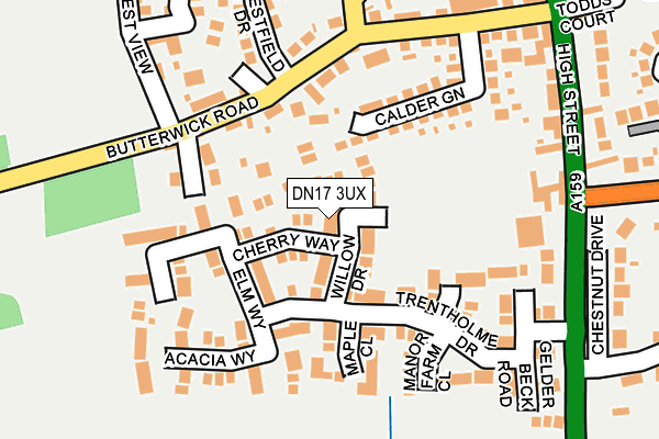DN17 3UX map - OS OpenMap – Local (Ordnance Survey)