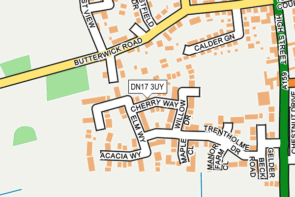 DN17 3UY map - OS OpenMap – Local (Ordnance Survey)