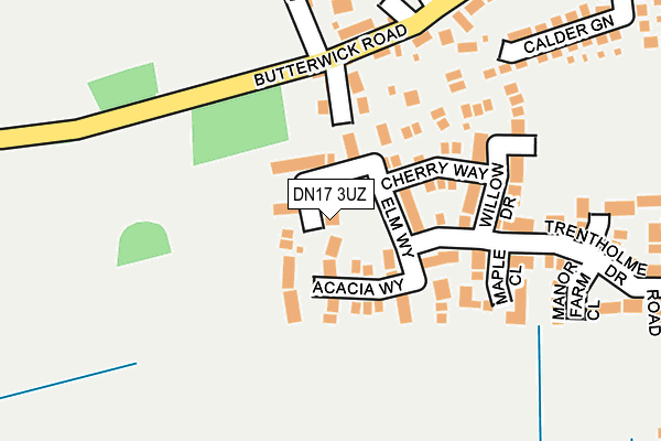 DN17 3UZ map - OS OpenMap – Local (Ordnance Survey)