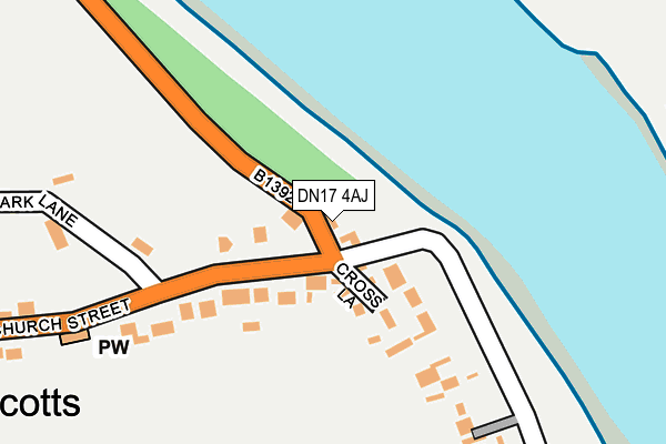 DN17 4AJ map - OS OpenMap – Local (Ordnance Survey)