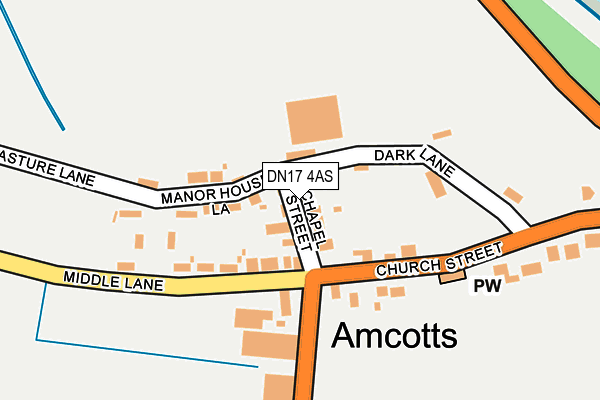 DN17 4AS map - OS OpenMap – Local (Ordnance Survey)