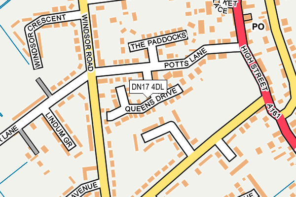 DN17 4DL map - OS OpenMap – Local (Ordnance Survey)