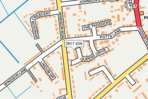 DN17 4DN map - OS OpenMap – Local (Ordnance Survey)